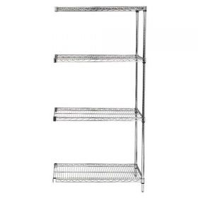 24" x 24" Stainless Steel Add-On Kit with 4 Shelves and an 86" Post