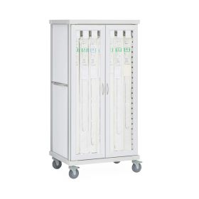 Roam 2 Catheter Cart with Glass Doors, White, 40.75" W x 28.75" D x 75.25" H