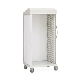 Roam 2 Supply Cart with Roll-Top Door and 5 Shelves, White, 40.75" W x 28.75" D x 81" H