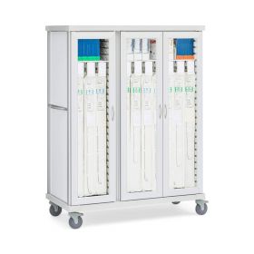 Roam 3 Catheter Cart with Glass Doors, White, 60.25" W x 28.75" D x 75.25" H