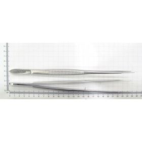Gerald Tissue Forceps with Flat Handle and Cross-Serrated Tips, Straight, 10" (25.4 cm)