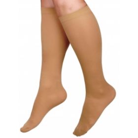 CURAD Knee-High Compression Hosiery with 15-20 mmHg, Black, Size G, Regular Length