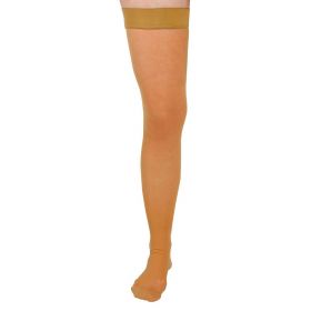 CURAD Thigh-High Compression Hosiery with 20-30 mmHg, Tan, Size D