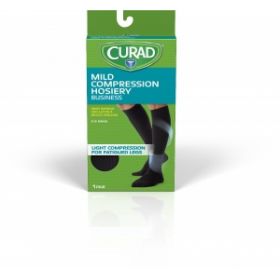 CURAD Compression Socks with 8-15 mmHg, Black, Size S, Regular Length