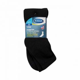 Dr. Scholl's Diabetic and Circulatory Ankle Socks, Black, Size Men's XL