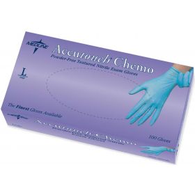 Accutouch Chemo Powder-Free Blue Nitrile Exam Gloves, Size L MDS192086H