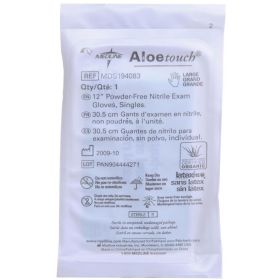 Aloetouch 12" Powder-Free Nitrile Exam Gloves, Sterile Pairs, Size L nimmed