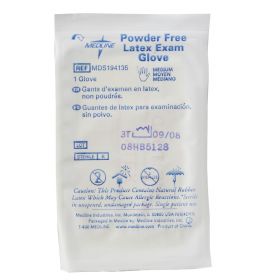 Sterile Powder-Free Latex Exam Gloves, Singles, Size S