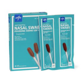 Antiseptic Povidone Iodine Nasal Swabs, Teal Box, 2 Packs, 48/Case