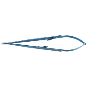 7-1/4"(18.4 cm) Straight Titanium Precise Touch Jacobson Micro Needle Holder with Flat Handle