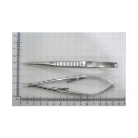 5-1/2 (14 cm) Long Shank Castroviejo Eye Needle Holder with 9 mm Long Straight, Smooth Jaws and Lock
