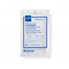 X-Ray Detectable Sterile Lap Sponge, 4" x 18", 5/Pack, 40 Packs / Case