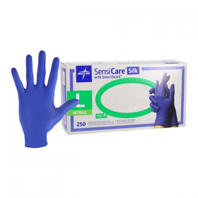 Gloves exam sensicare silk powder-free nitrile 9.5 in large dark blue 250/bx, 10 bx/ca, mds2586bx