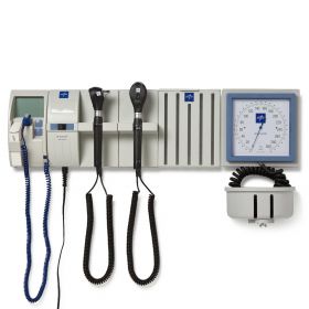 Diagnostic Wallboard System with 2 Handles, L2 LED Otoscope Head, L3 Xenon Ophthalmoscope Head, Specula Dispenser, and Automatic BP Device