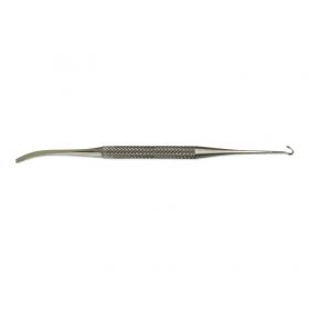 #1 7"(17.8 cm) Double-Ended Varady Vein Hook with Crochet Hook and Probe