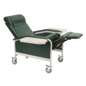 Clinical Recliner, 6-Position, Gray, Steel Casters