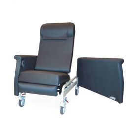 Elite Clinical Recliner with Dual Swing-Away Arms, Left Pivot Table and Heat, Gray