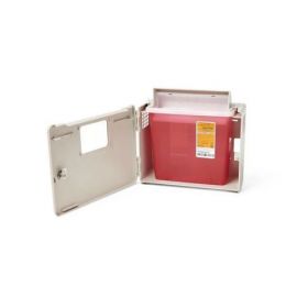 Sharps Container with Flap, Clear and Red, 2 gal.