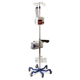 Stainless Steel 6-Leg Heavy-Duty IV Pole with Quick Release Casters, 4 Hook, 73" to 99-1/5" H