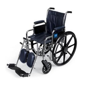 Excel Wheelchair, Removable Desk-Length Arms, Elevating Leg Rests, Navy, 16"
