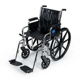 Excel Wheelchair, Removable Desk-Length Arms, Swing-Away Footrests, 300 lb. Capacity, 20"