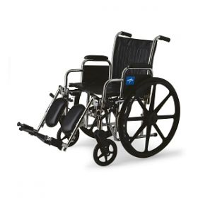 Excel Wheelchair with Desk-Length Arms and Elevating Leg Rests, Black, 20", 300 lb. Capacity