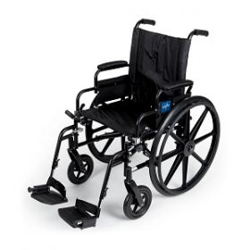 K4 Extra-Wide Lightweight Wheelchair with Swing-Back Desk-Length Arms and Swing-Away Footrests, 22" Width