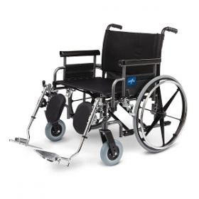 Shuttle Extra-Wide Bariatric Wheelchair with Removable Desk Length Arms and Elevating Legrests, 24"