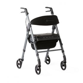 Momentum Rollator with Height-Adjustable Seat and Handles, Grey