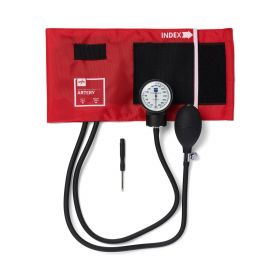 Handheld Aneroid Sphygmomanometer with Nylon Case, Red
