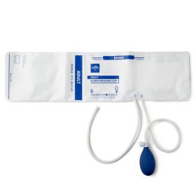 Disposable Soft Cloth Double-Tube Blood Pressure Cuff with Bulb and Valve, Slip Luer, Adult
