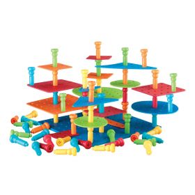 Tall Stackers Pegs Building Set, 100 Pegs