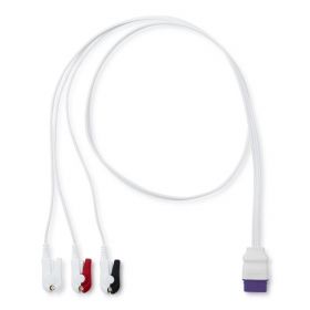 Disposable ECG Leadwire for Standard ECG Machines, Pinch Electrode Connection, 3-Lead