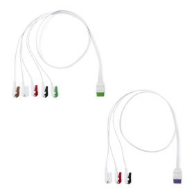 Disposable ECG Leadwire for Philips Intel Machines, Pinch Electrode Connection, 3-Lead