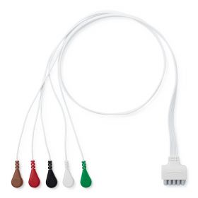 Disposable ECG Leadwire for GE Multi Machines, Snap Electrode Connection, 5-Lead