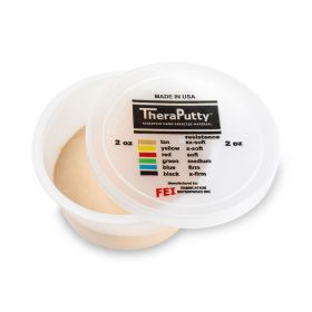 CanDo TheraPutty Hand Therapy Putty, Antimicrobial, 2 oz., Tan, 2X-Soft Resistance
