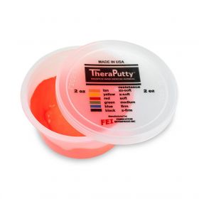 CanDo TheraPutty Hand Therapy Putty, Antimicrobial, 2 oz., Red, Soft Resistance