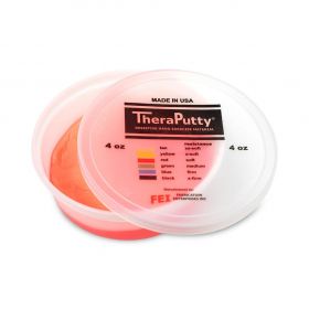 CanDo TheraPutty Hand Therapy Putty, Antimicrobial, 4 oz., Red, Soft Resistance
