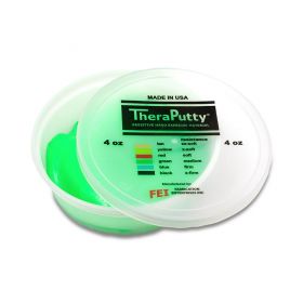 CanDo TheraPutty Hand Therapy Putty, Antimicrobial, 4 oz., Green, Medium Resistance