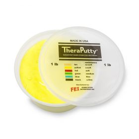 CanDo TheraPutty Hand Therapy Putty, Antimicrobial, 1 lb., Yellow, X-Soft Resistance