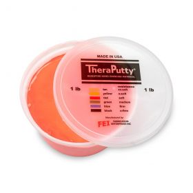 CanDo TheraPutty Hand Therapy Putty, Antimicrobial, 1 lb., Red, Soft Resistance