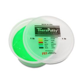 CanDo TheraPutty Hand Therapy Putty, Antimicrobial, 1 lb., Green, Medium Resistance