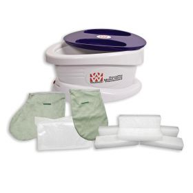 WaxWel Paraffin Bath Kit with 100 Liners, 1 Mitt, 1 Bootie and 6 lb. Unscented Paraffin, 6 lb. Capacity