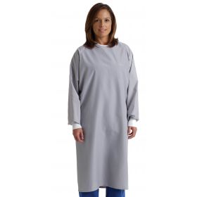 AAMI Level 1 Reusable Isolation Gown, Overlap Back, Grey, One Size Fits Most, 6 dozen / case