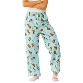 Tiger Pediatric Pajama Pants, Elastic Waist, Blue, Size L
