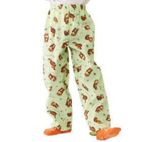 Tiger Pediatric Pajama Pants, Elastic Waist, Green, Size M