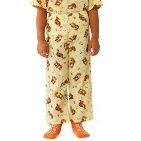 Tiger Pediatric Pajama Pants, Elastic Waist, Yellow, Size S
