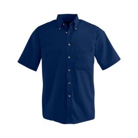 Men's Short-Sleeve Poplin Shirt, Navy Blue, Size S