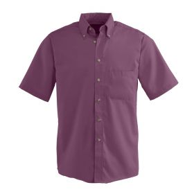 Men's Short-Sleeve Poplin Shirt, Wine, S