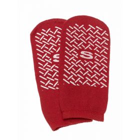 Single-Tread Patient Slippers, Red, Size S